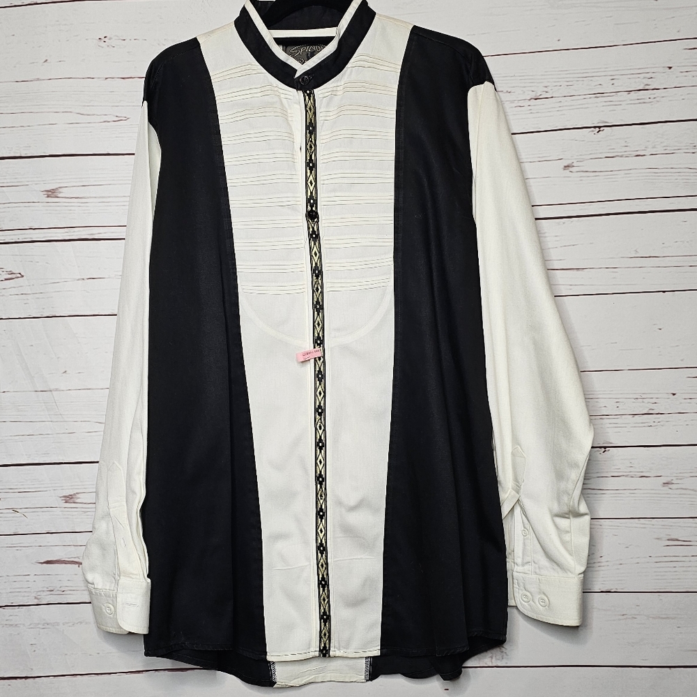 Vintage Spindle River Western Color Block Shirt
